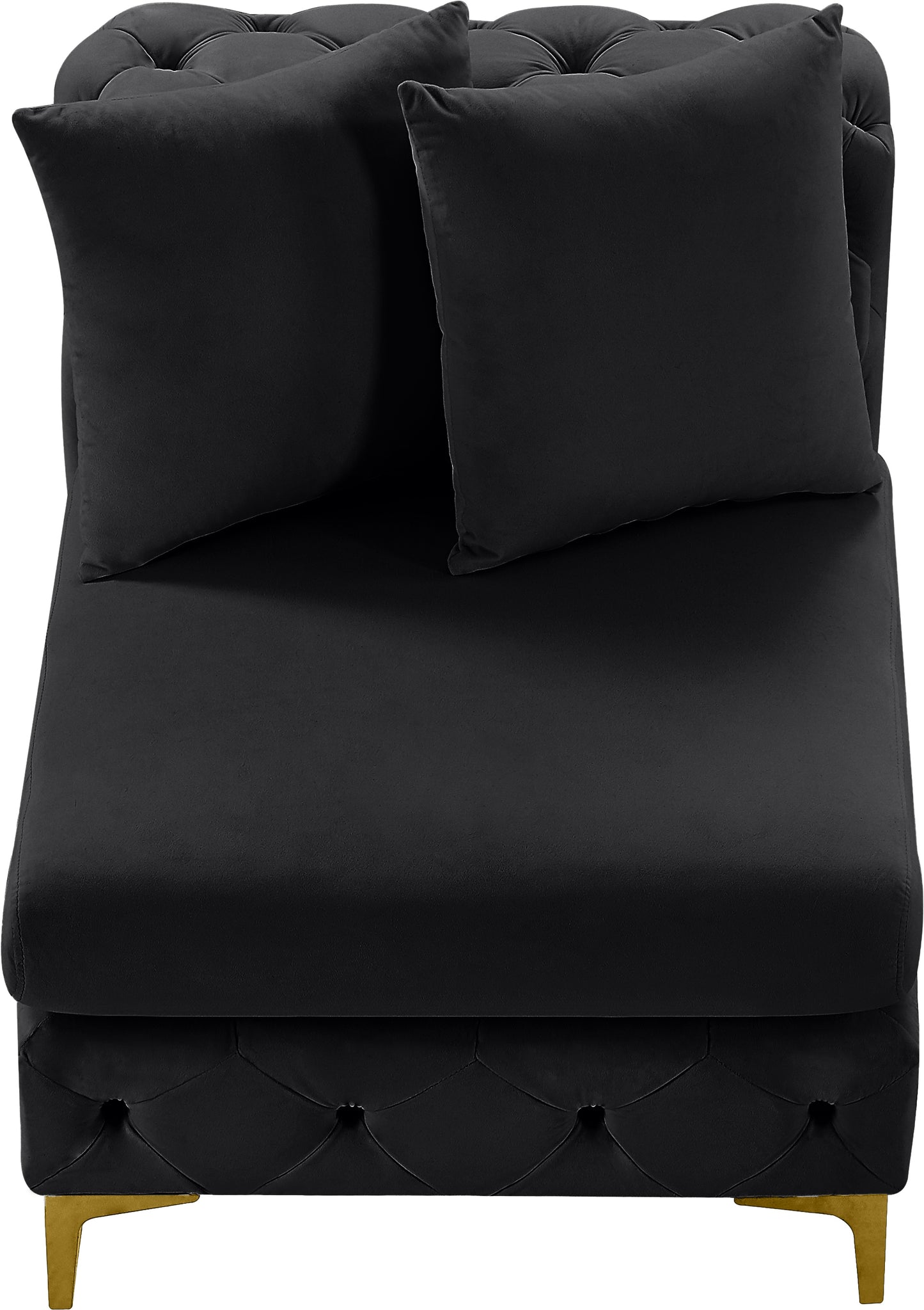 westmount black velvet armless chair armless