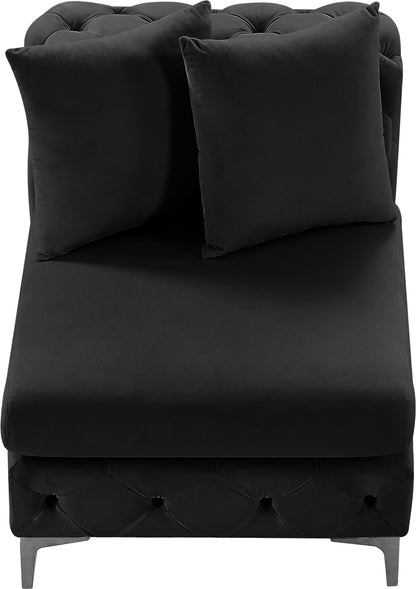 Westmount Black Velvet Armless Chair Armless