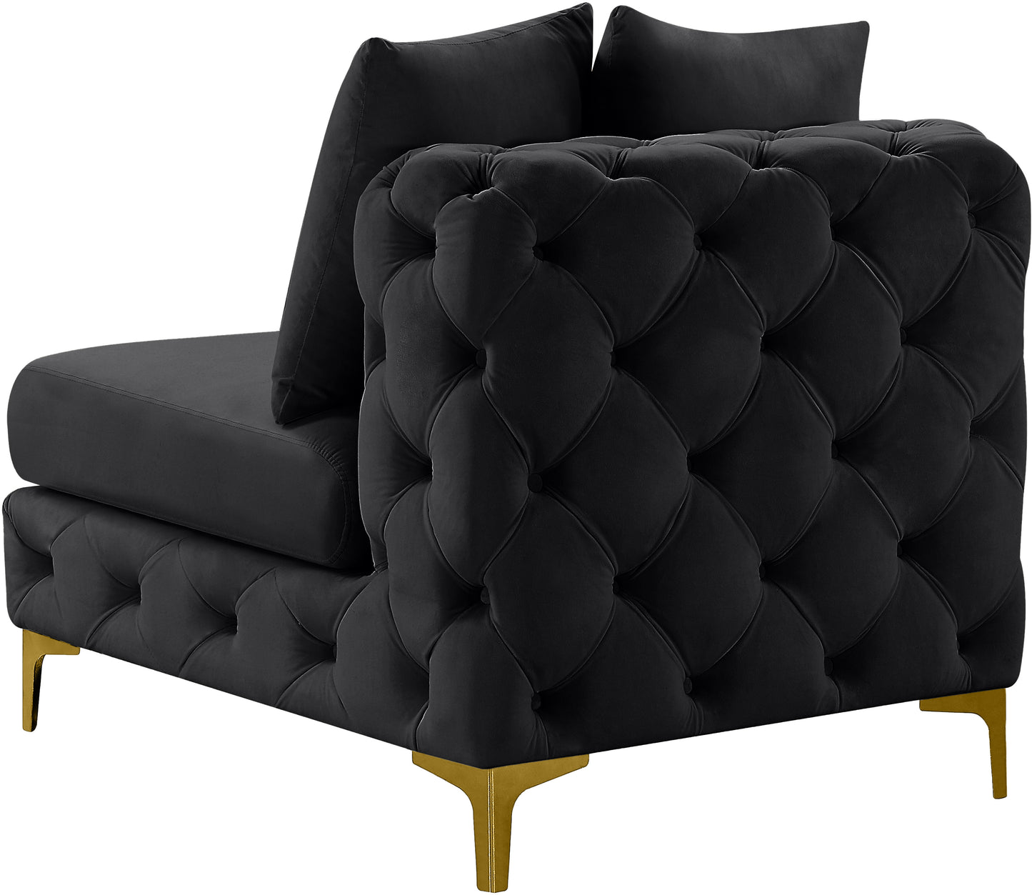 westmount black velvet armless chair armless