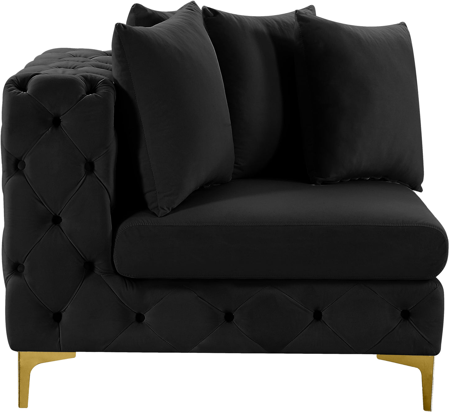 westmount black velvet corner chair corner