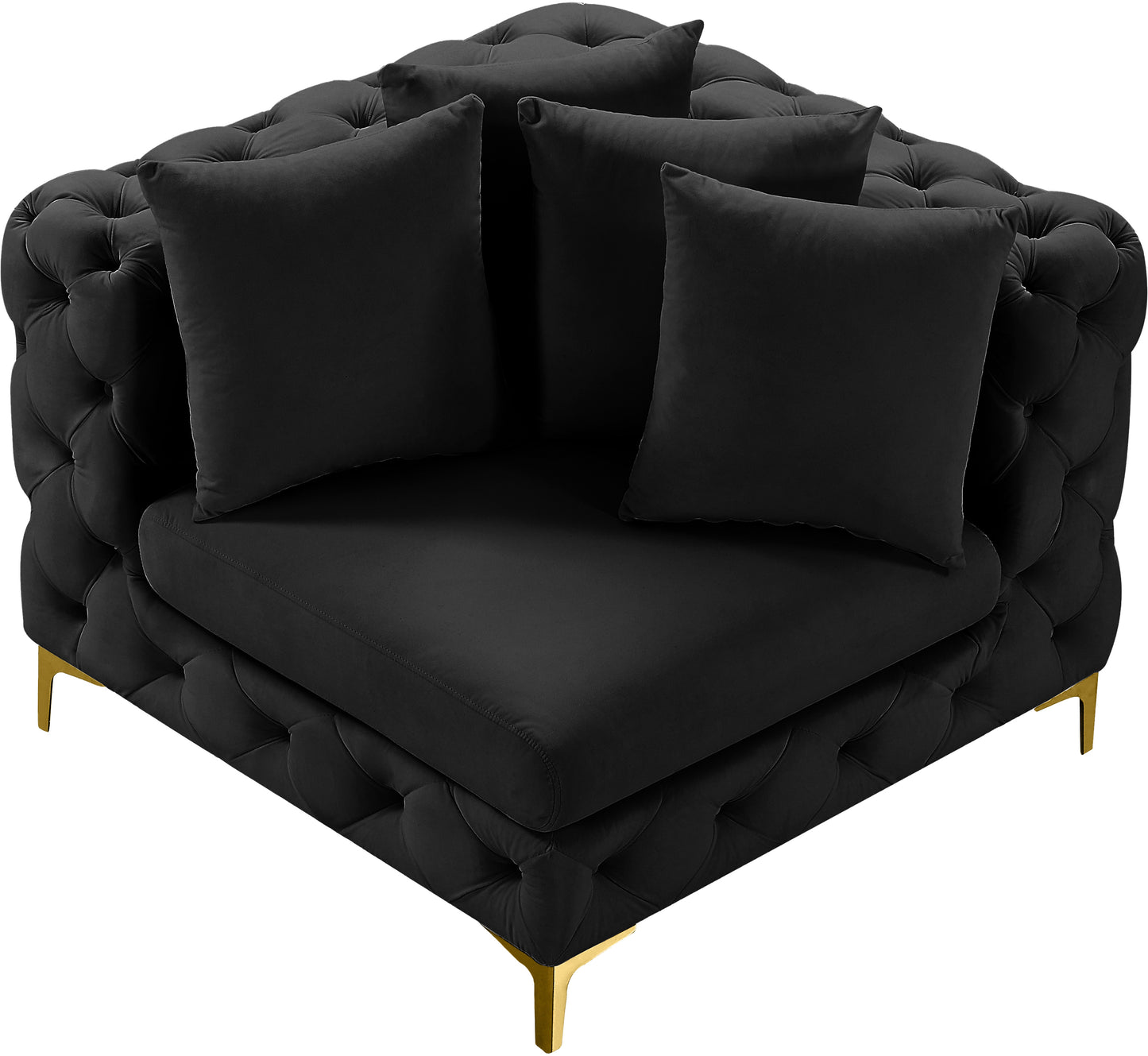 westmount black velvet corner chair corner
