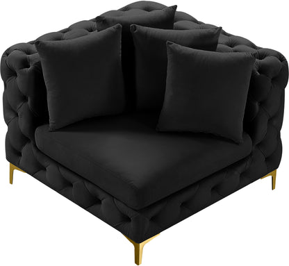 Westmount Black Velvet Corner Chair Corner