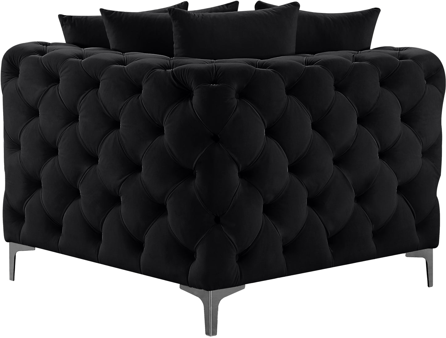 westmount black velvet corner chair corner