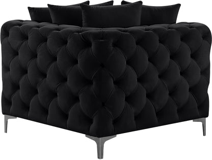 Westmount Black Velvet Corner Chair Corner