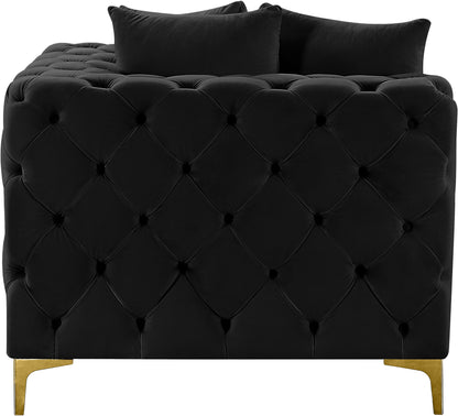 Westmount Black Velvet Corner Chair Corner