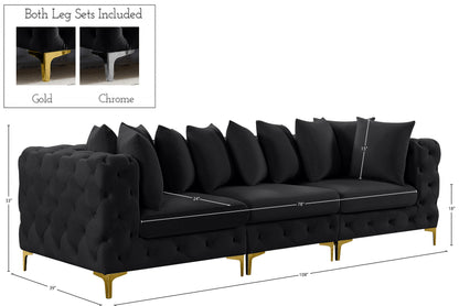 Westmount Black Velvet Modular Sofa S108