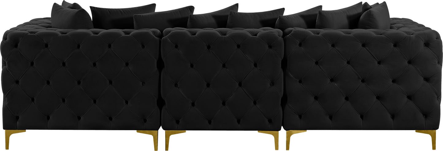 westmount black velvet modular sofa s108