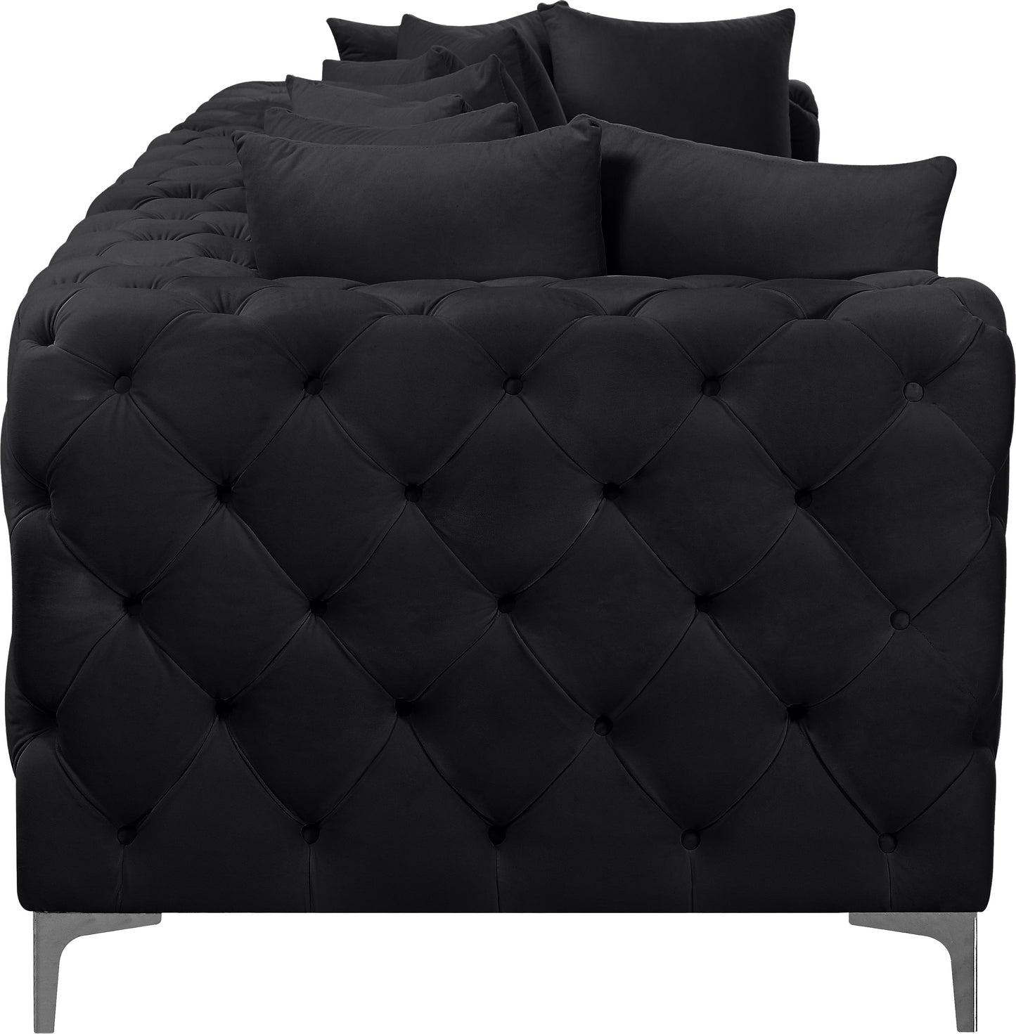 westmount black velvet modular sofa s108