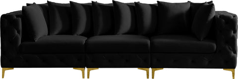 Westmount Black Velvet Modular Sofa S108