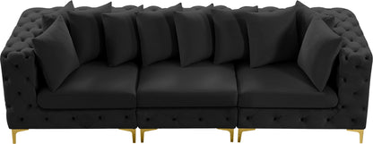 Westmount Black Velvet Modular Sofa S108