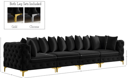 Westmount Black Velvet Modular Sofa S138