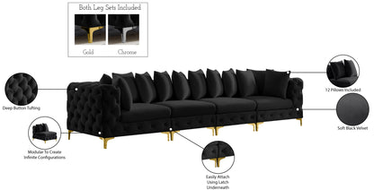 Westmount Black Velvet Modular Sofa S138
