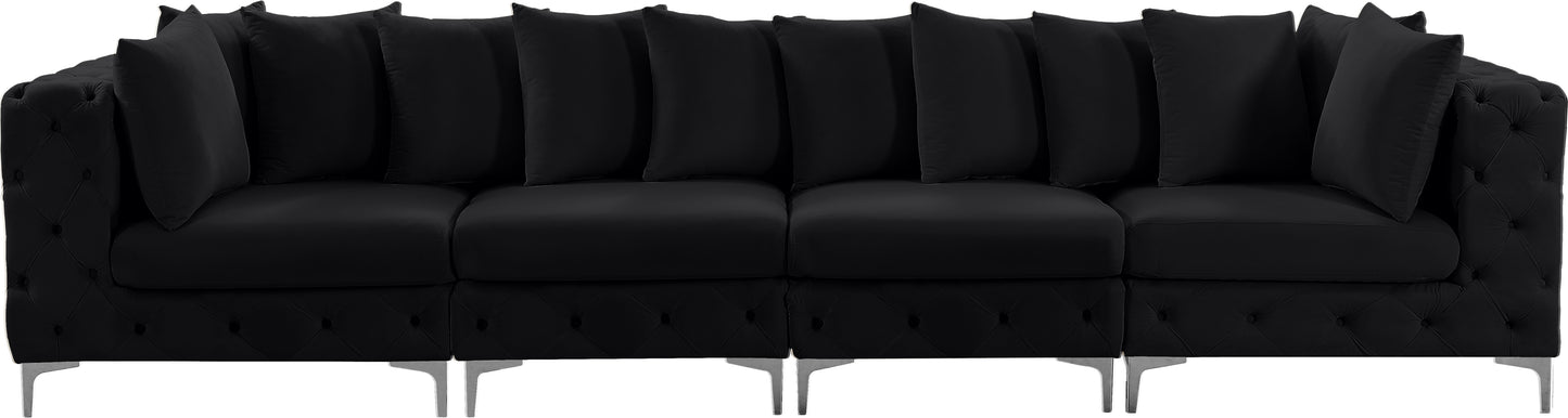 westmount black velvet modular sofa s138