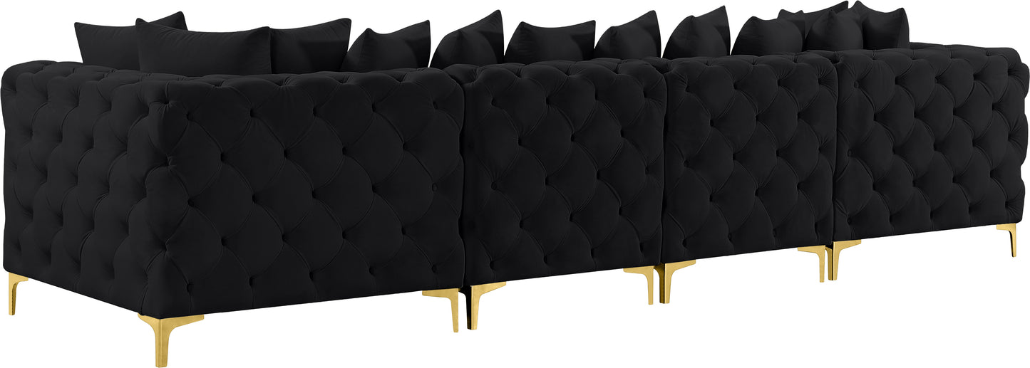 westmount black velvet modular sofa s138