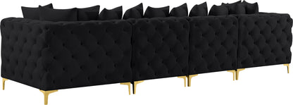 Westmount Black Velvet Modular Sofa S138