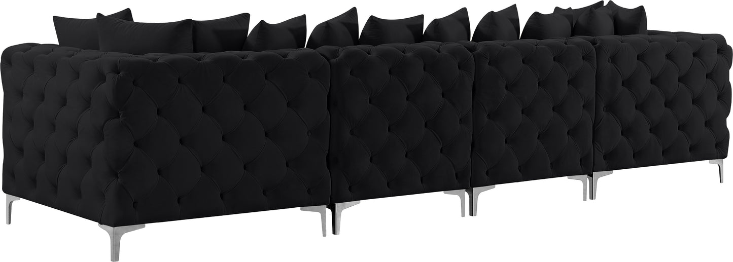 westmount black velvet modular sofa s138