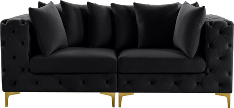Westmount Black Velvet Modular Sofa S78