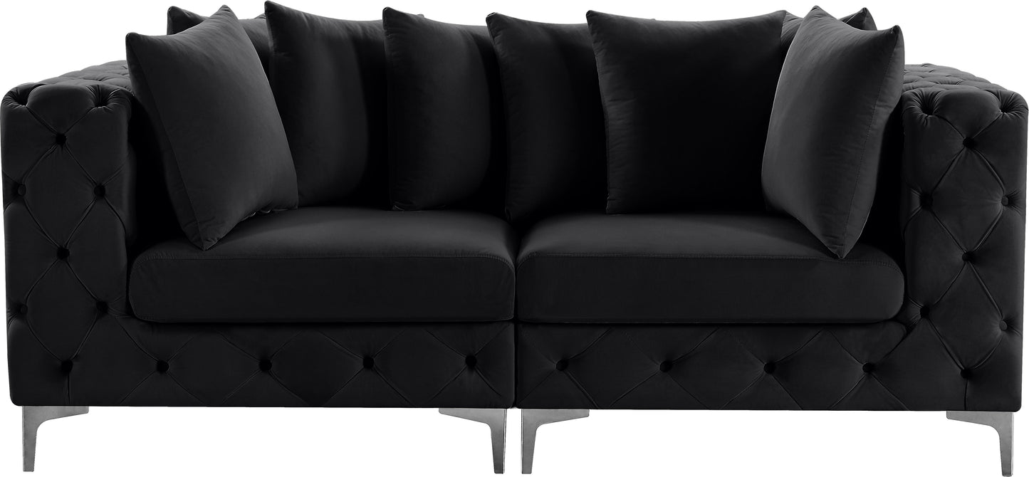 westmount black velvet modular sofa s78