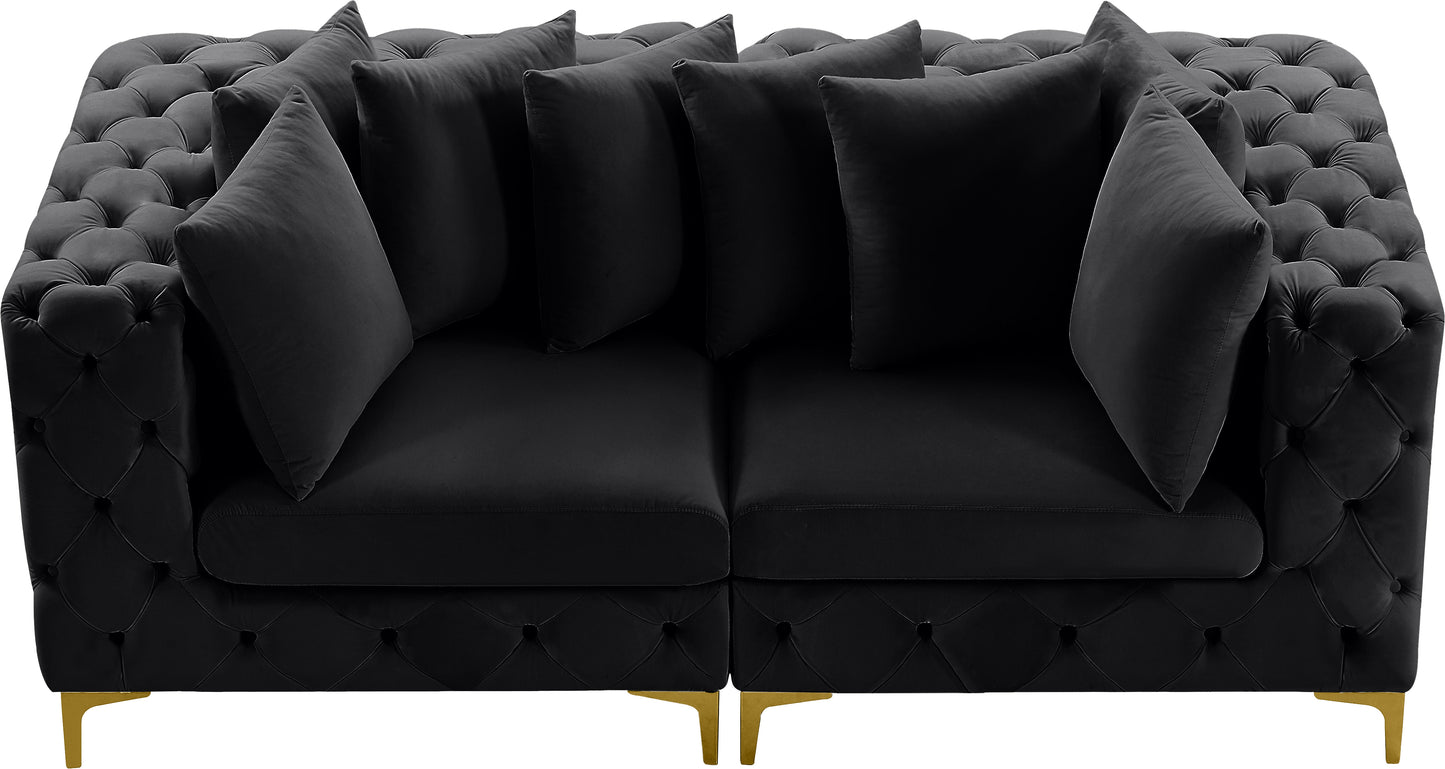 westmount black velvet modular sofa s78