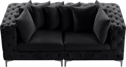 Westmount Black Velvet Modular Sofa S78