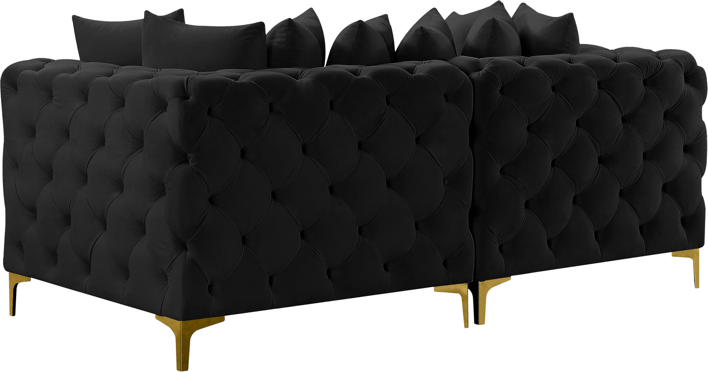 westmount black velvet modular sofa s78