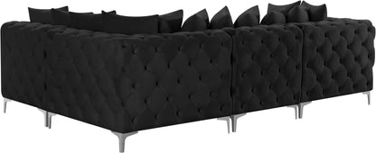 Westmount Black Velvet Modular Sectional Sec4A