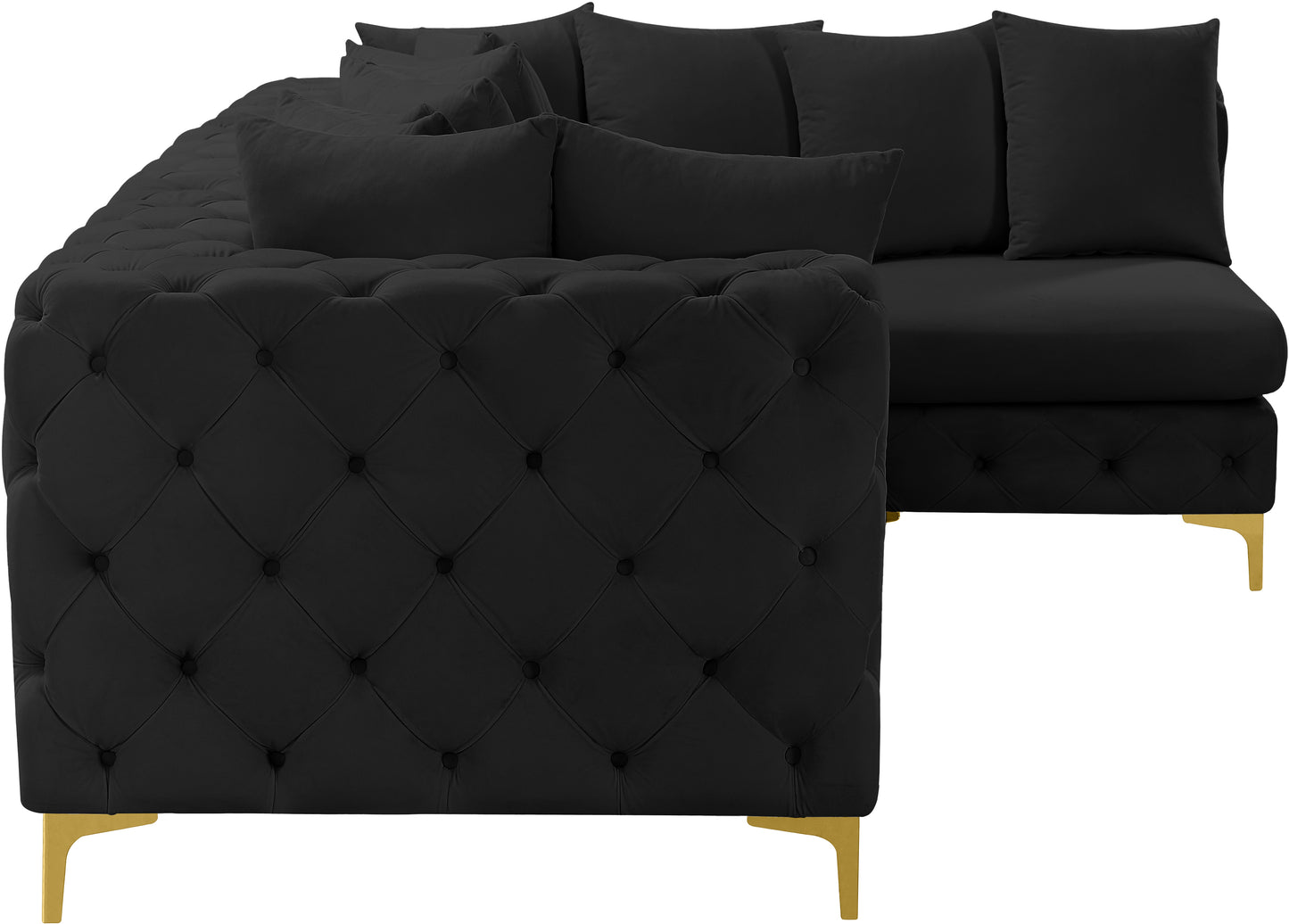 westmount black velvet modular sectional sec4a