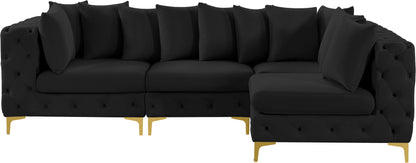 Westmount Black Velvet Modular Sectional Sec4A