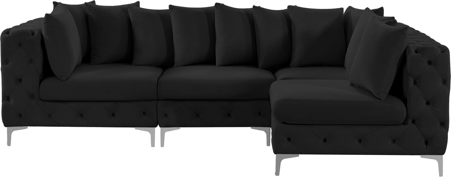 westmount black velvet modular sectional sec4a