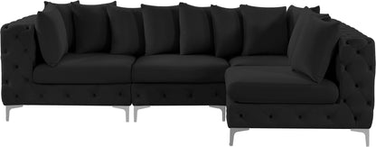 Westmount Black Velvet Modular Sectional Sec4A