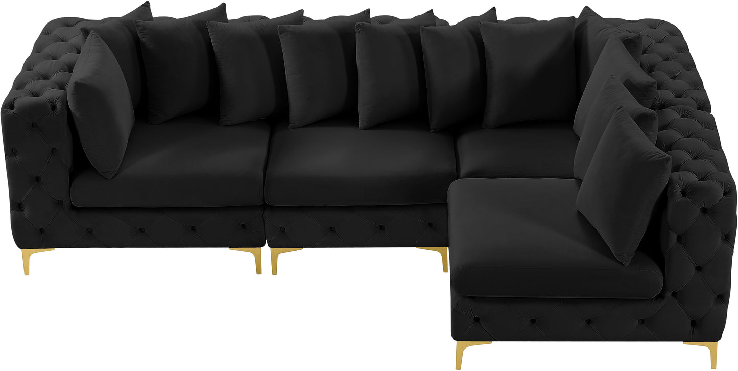 westmount black velvet modular sectional sec4a