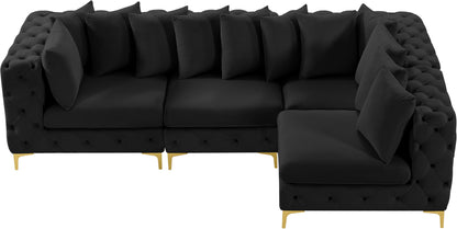 Westmount Black Velvet Modular Sectional Sec4A