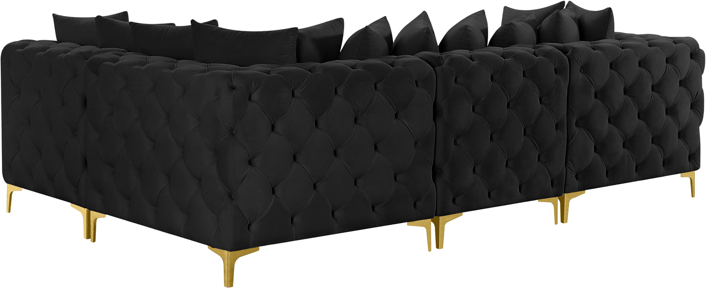 westmount black velvet modular sectional sec4a