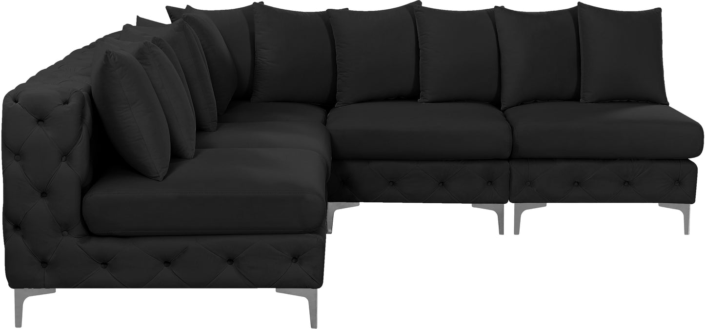 westmount black velvet modular sectional sec5b