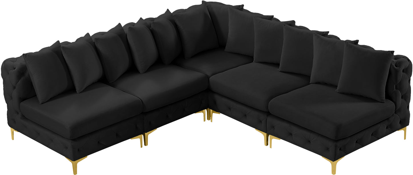 westmount black velvet modular sectional sec5b