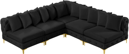 Westmount Black Velvet Modular Sectional Sec5B