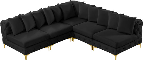 Westmount Black Velvet Modular Sectional Sec5B