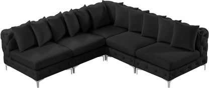 Westmount Black Velvet Modular Sectional Sec5B