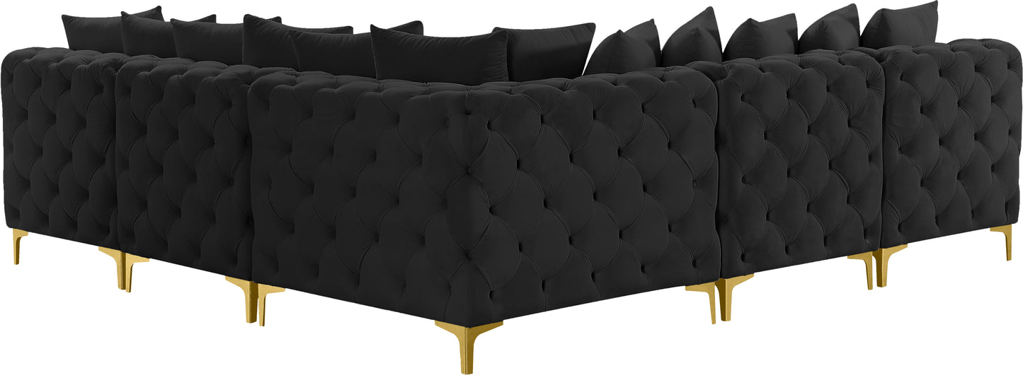 westmount black velvet modular sectional sec5b