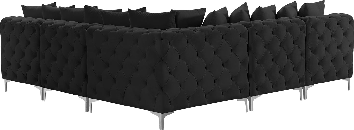 westmount black velvet modular sectional sec5b