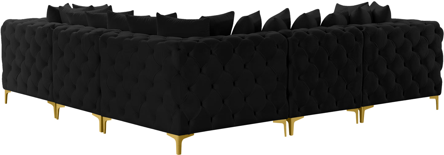 westmount black velvet modular sectional sec5c