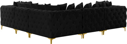 Westmount Black Velvet Modular Sectional Sec5C