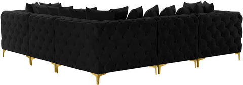 Westmount Black Velvet Modular Sectional Sec5C
