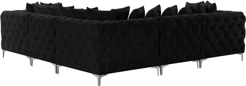 Westmount Black Velvet Modular Sectional Sec5C