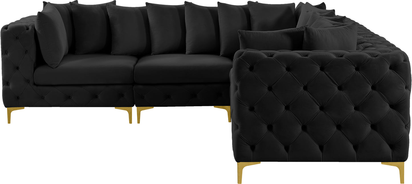 westmount black velvet modular sectional sec5c