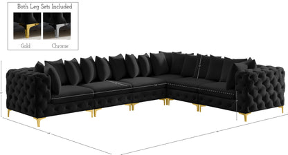 Westmount Black Velvet Modular Sectional Sec6A