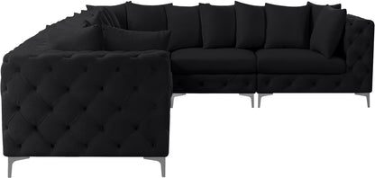 Westmount Black Velvet Modular Sectional Sec6A