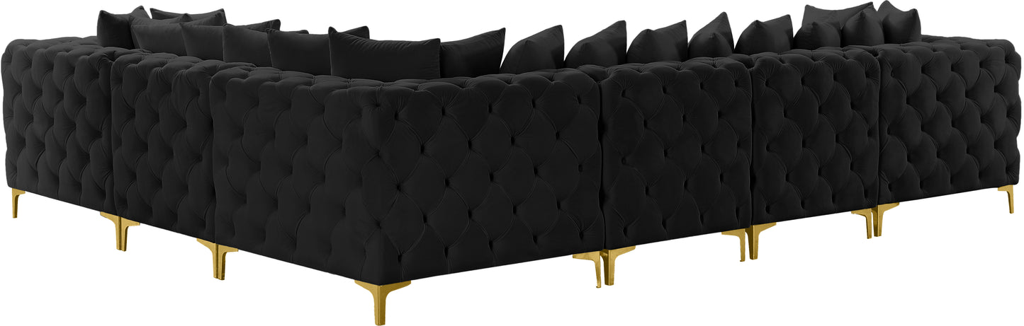 westmount black velvet modular sectional sec6a