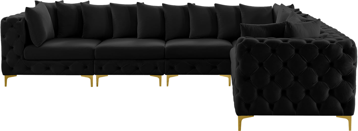 westmount black velvet modular sectional sec6a