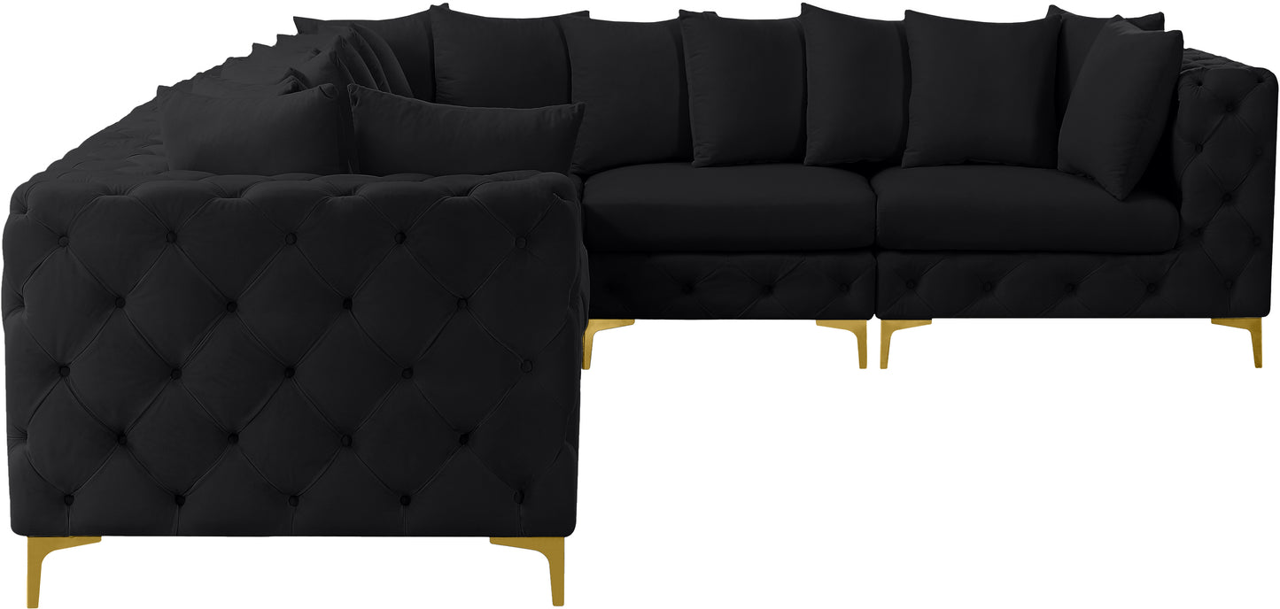 westmount black velvet modular sectional sec6a